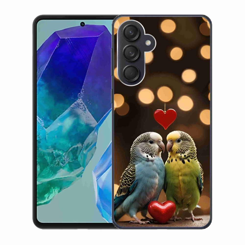 Gélový kryt mmCase na Samsung Galaxy M55 5G - zamilovaní papagáje