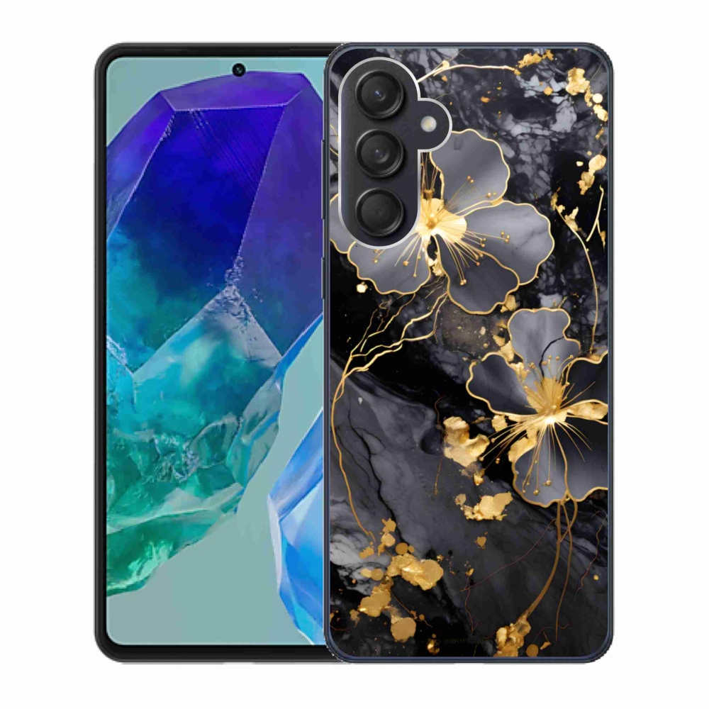 Gélový kryt mmCase na Samsung Galaxy M55 5G - zlaté kvety