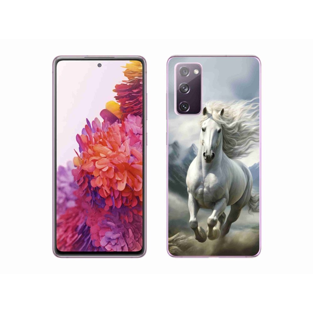 Gélový kryt mmCase na Samsung Galaxy S20 FE - bežiaci biely kôň 3