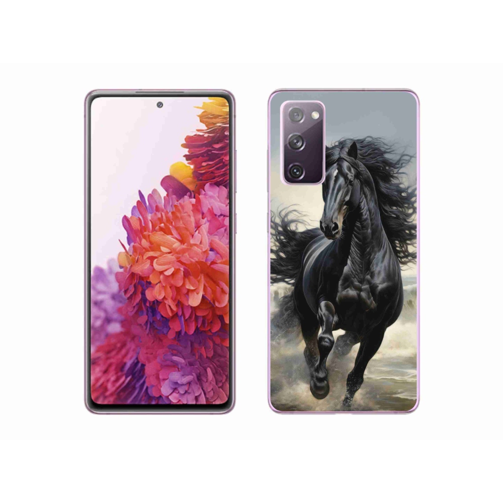 Gélový kryt mmCase na Samsung Galaxy S20 FE - bežiaci čierny kôň