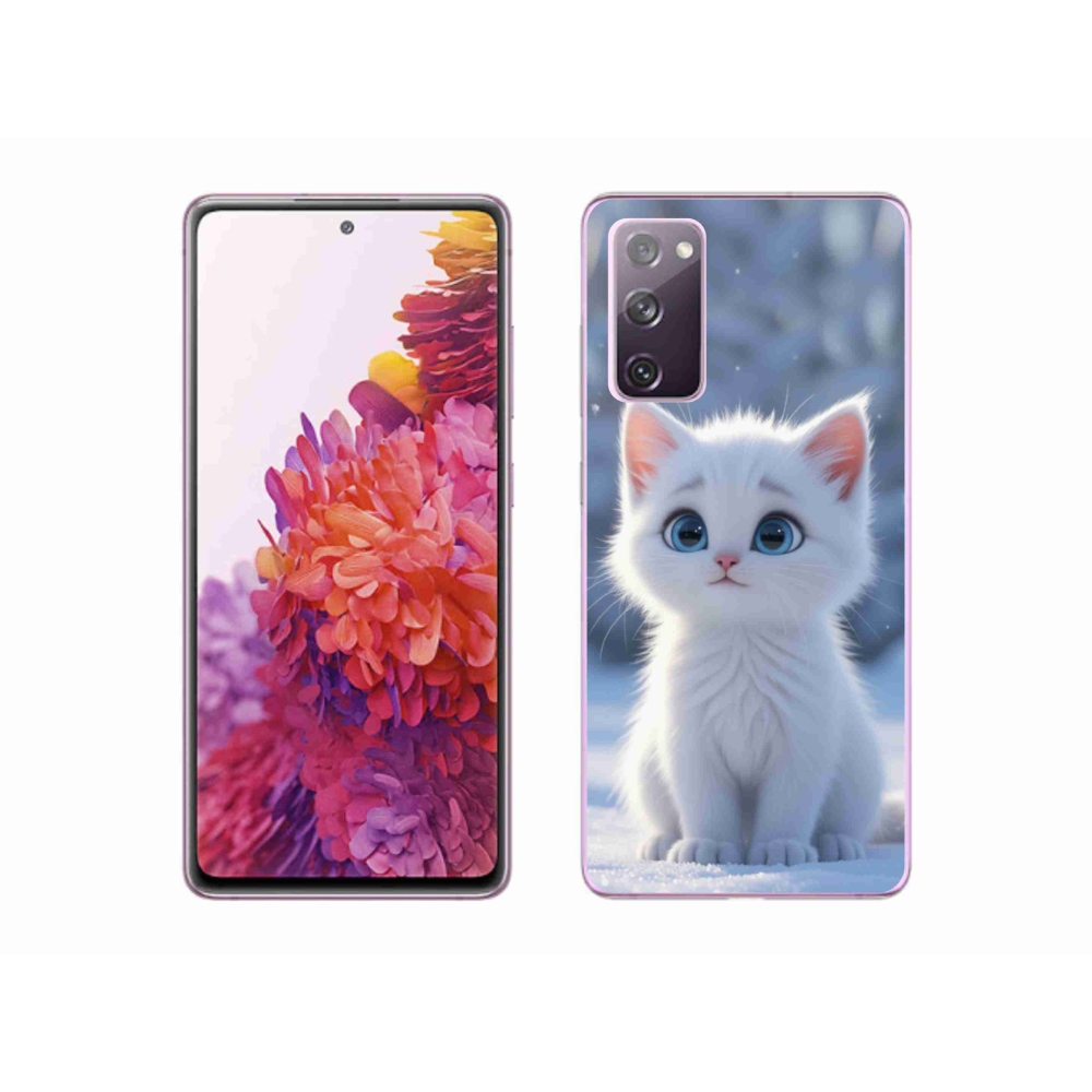 Gélový kryt mmCase na Samsung Galaxy S20 FE - biele mačiatko 3
