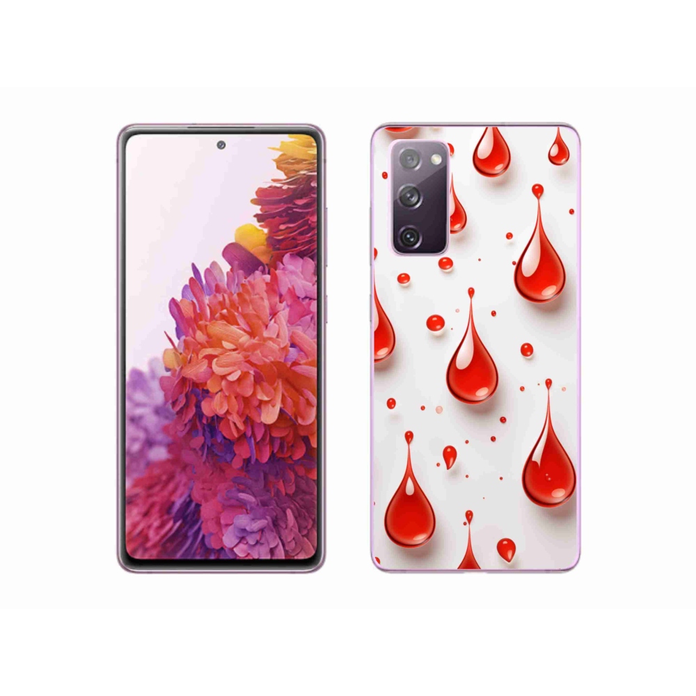 Gélový kryt mmCase na Samsung Galaxy S20 FE - červené kvapky