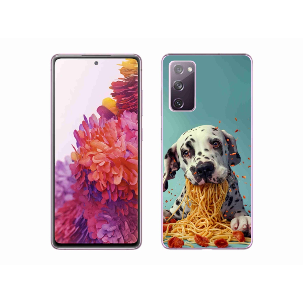 Gélový kryt mmCase na Samsung Galaxy S20 FE - dalmatín a špagety