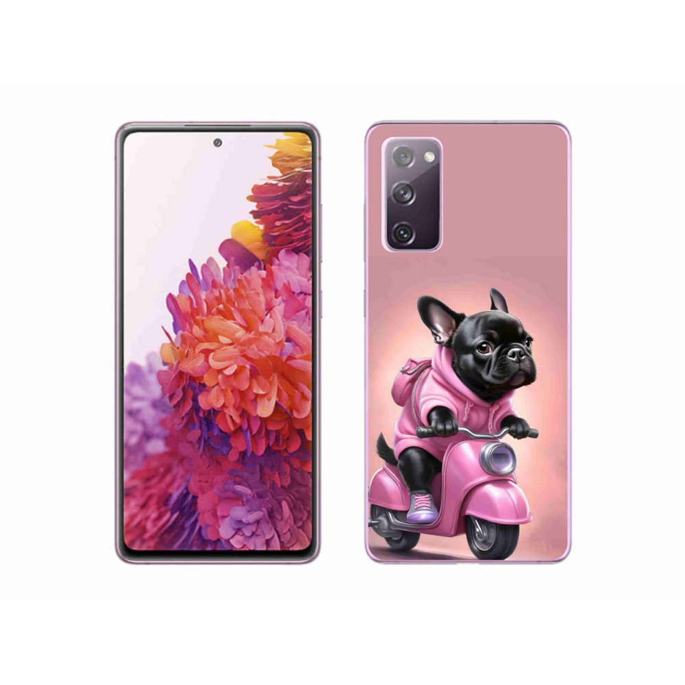 Gélový kryt mmCase na Samsung Galaxy S20 FE - francúzsky buldoček na skútri