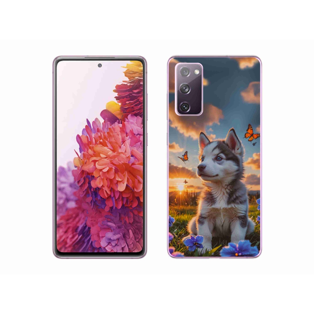 Gélový kryt mmCase na Samsung Galaxy S20 FE - husky pri západe slnka