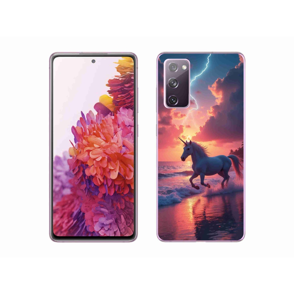 Gélový kryt mmCase na Samsung Galaxy S20 FE - jednorožec na pláži
