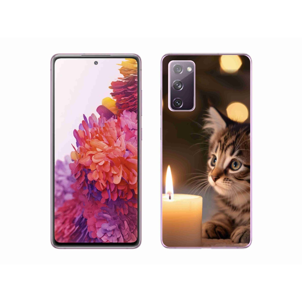 Gélový kryt mmCase na Samsung Galaxy S20 FE - mačiatko a sviečka
