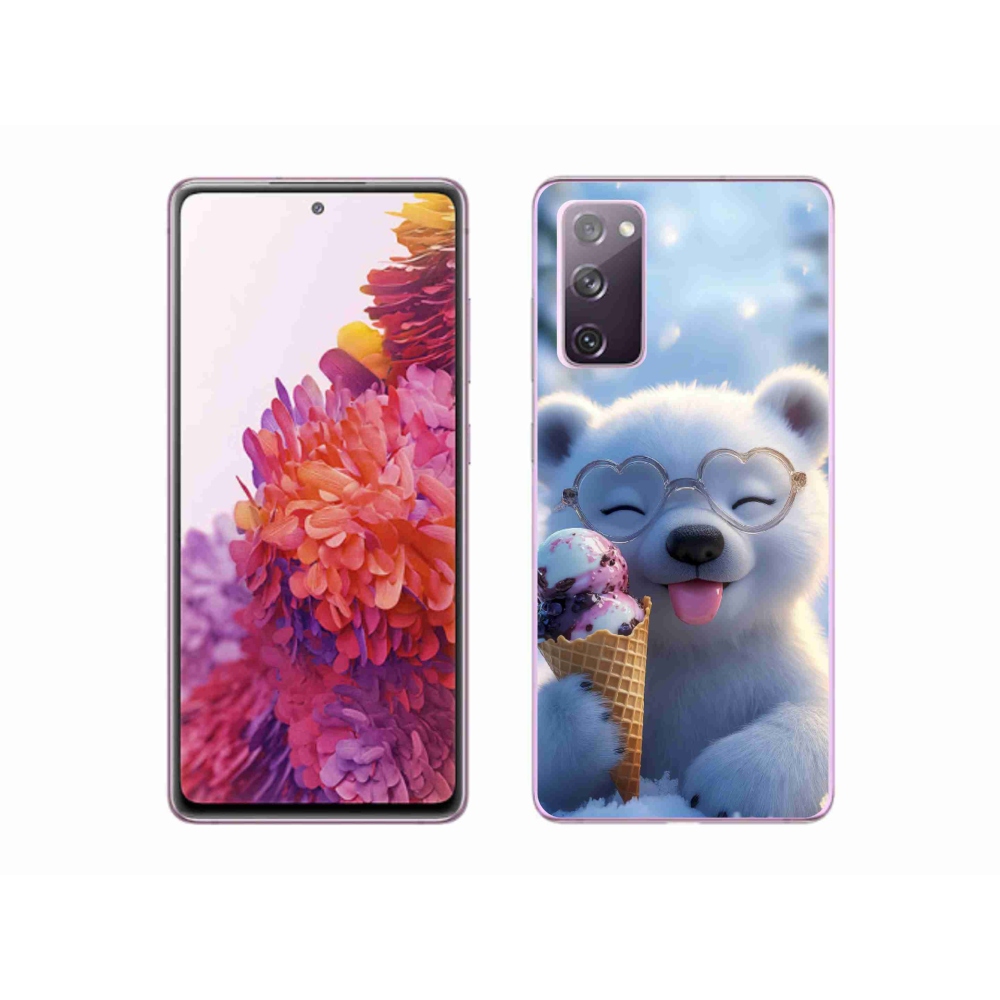 Gélový kryt mmCase na Samsung Galaxy S20 FE - medvedík so zmrzlinou