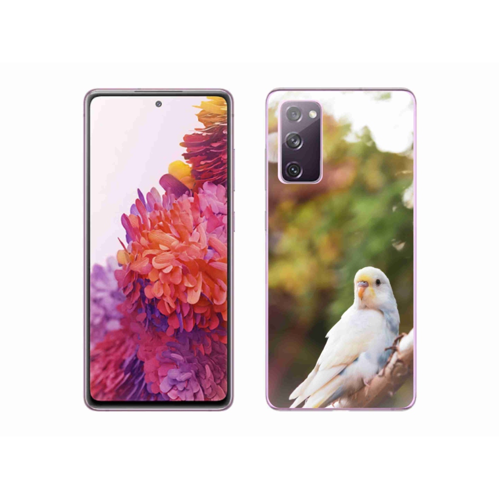 Gélový kryt mmCase na Samsung Galaxy S20 FE - papagáj andulka biela