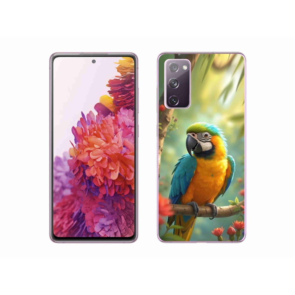 Gélový kryt mmCase na Samsung Galaxy S20 FE - papagáj ara modrožltá