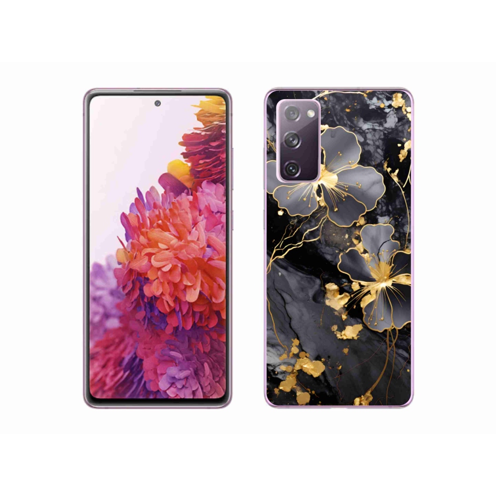 Gélový kryt mmCase na Samsung Galaxy S20 FE - zlaté kvety