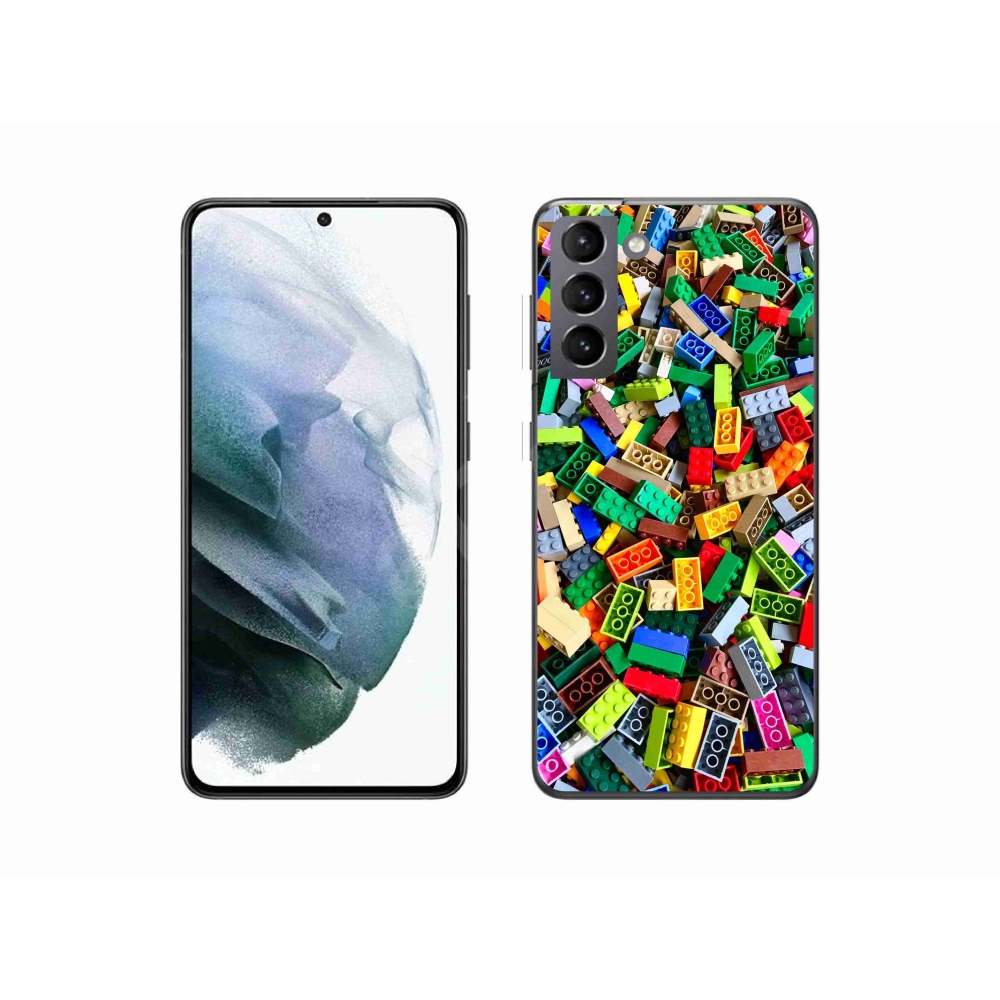 Gélový kryt mmCase na Samsung Galaxy S21 - farebné stavebné kocky
