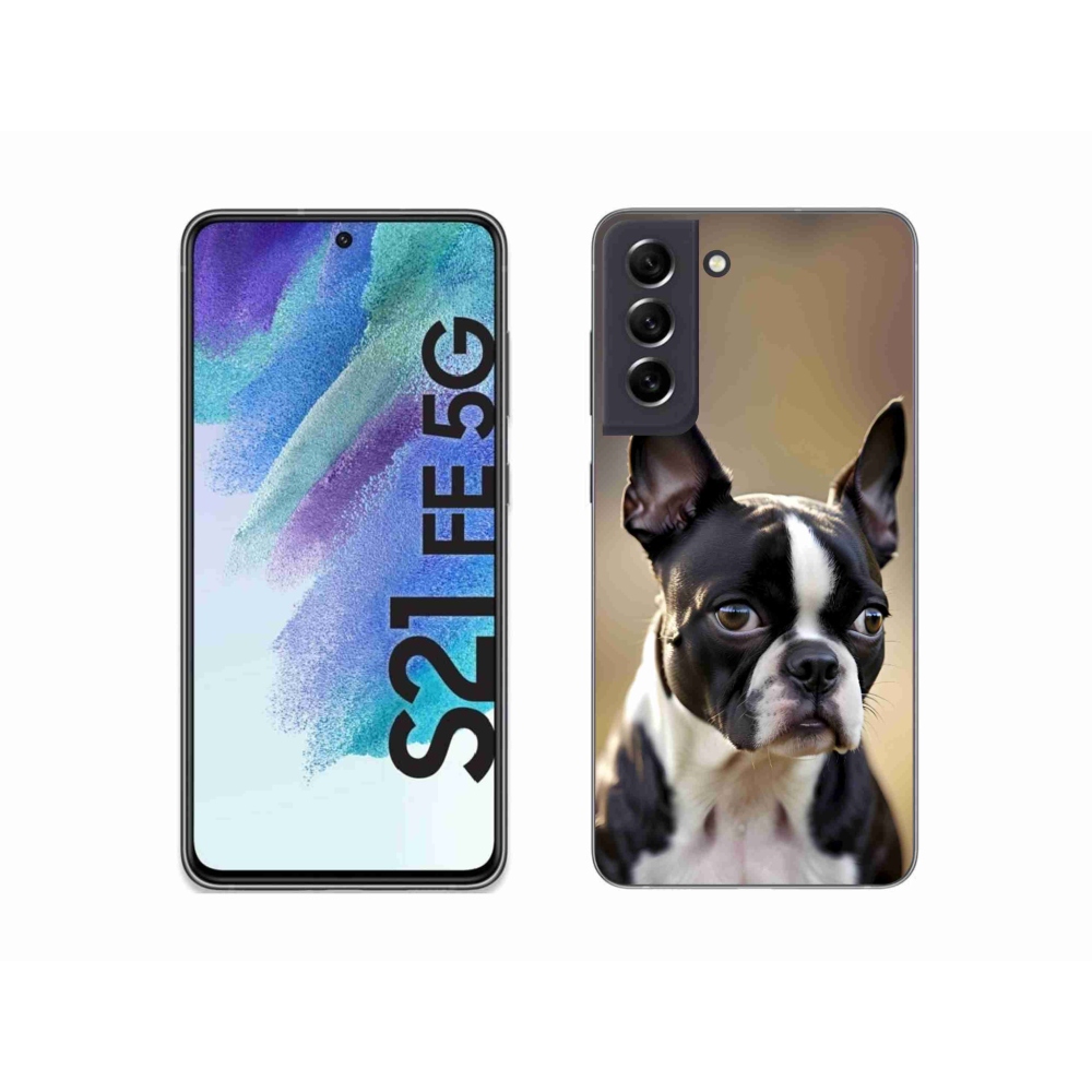 Gélový kryt mmCase na Samsung Galaxy S21 FE 5G - bostonský teriér