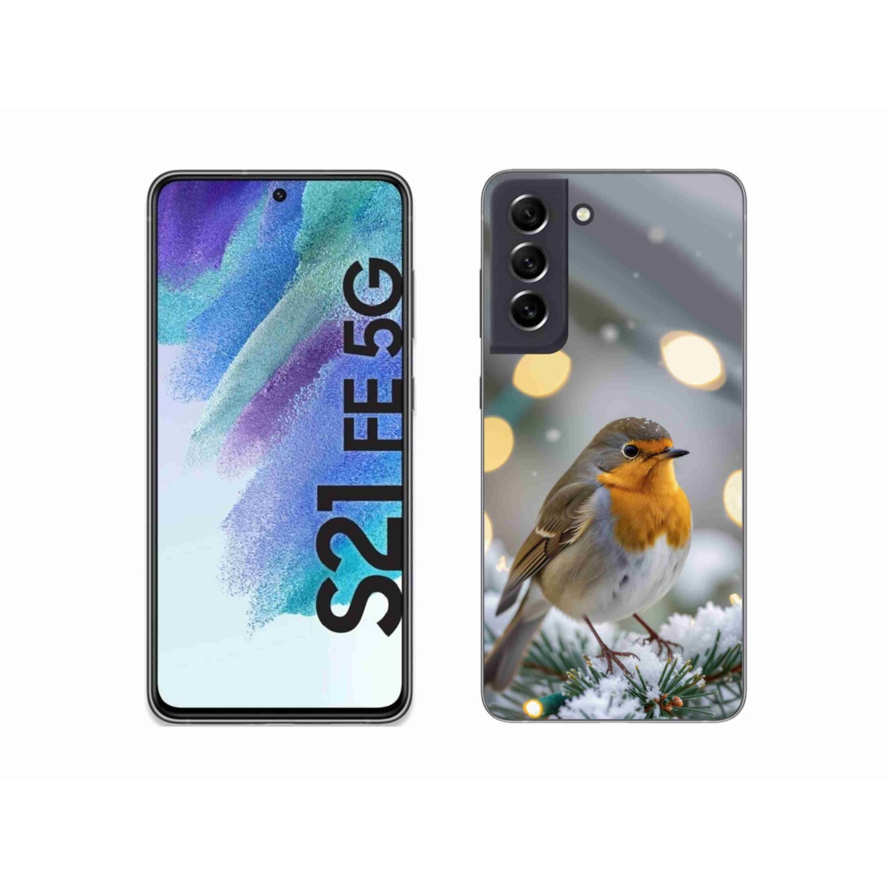 Gélový kryt mmCase na Samsung Galaxy S21 FE 5G - červienka v zime
