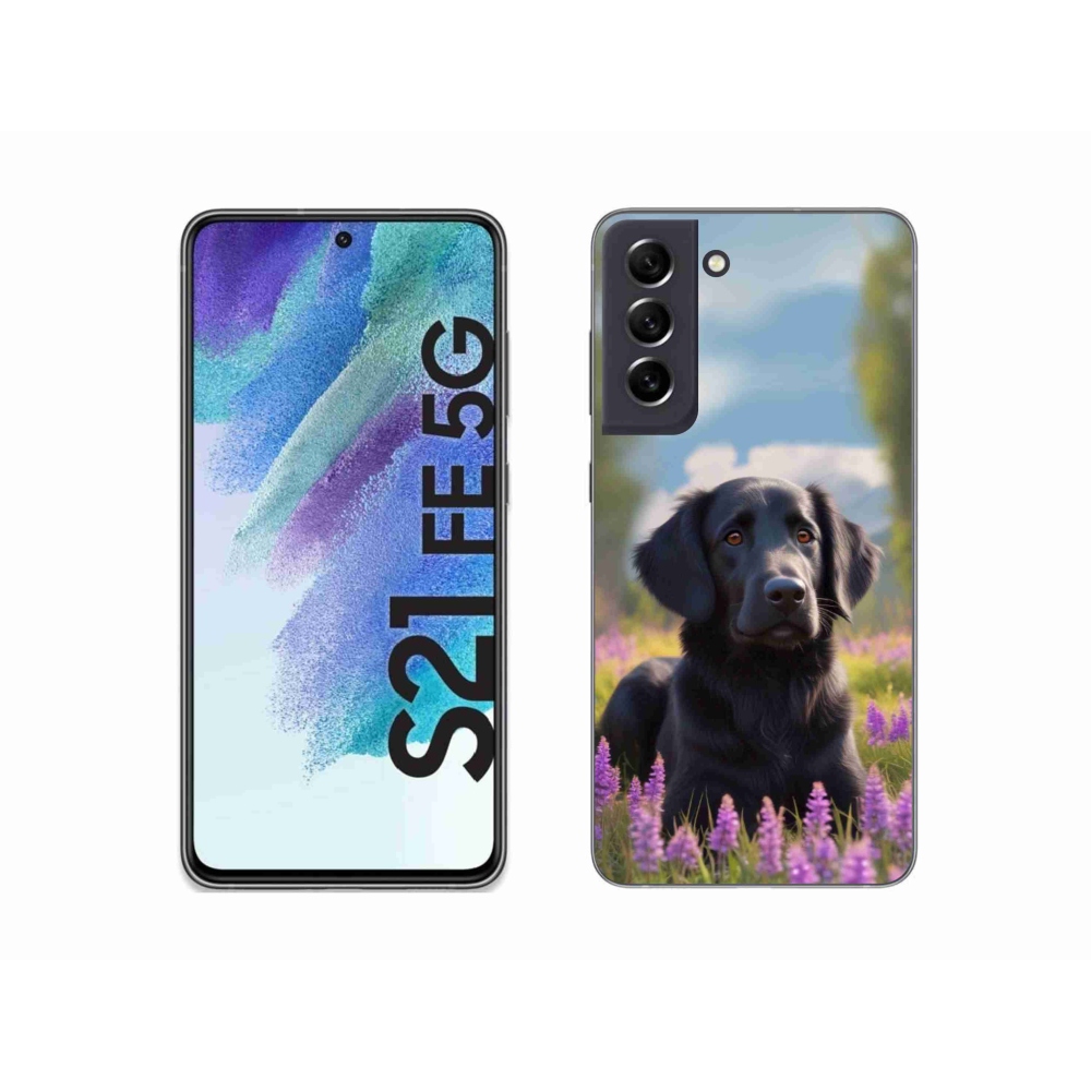 Gélový kryt mmCase na Samsung Galaxy S21 FE 5G - elegantný čierny retriever