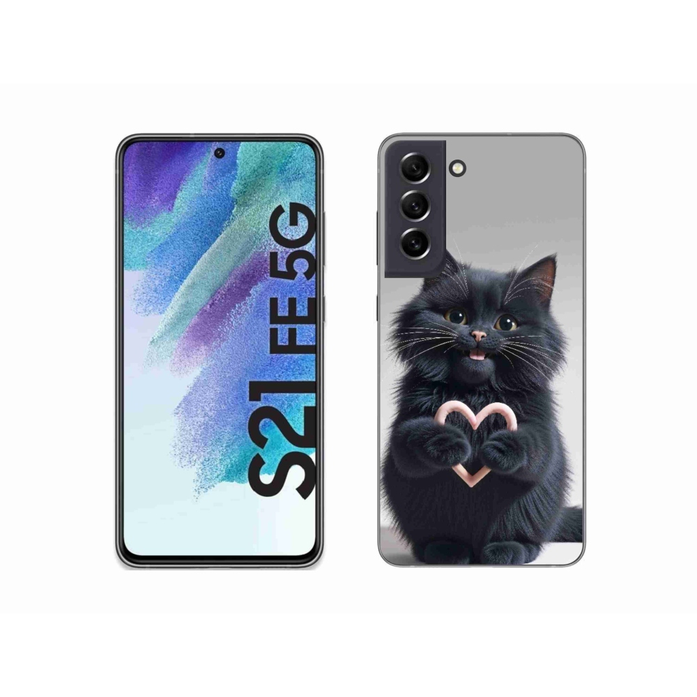 Gélový kryt mmCase na Samsung Galaxy S21 FE 5G - mačacia láska 3