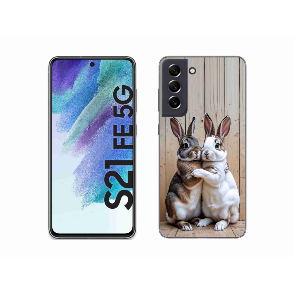 Gélový kryt mmCase na Samsung Galaxy S21 FE 5G - králičie pár