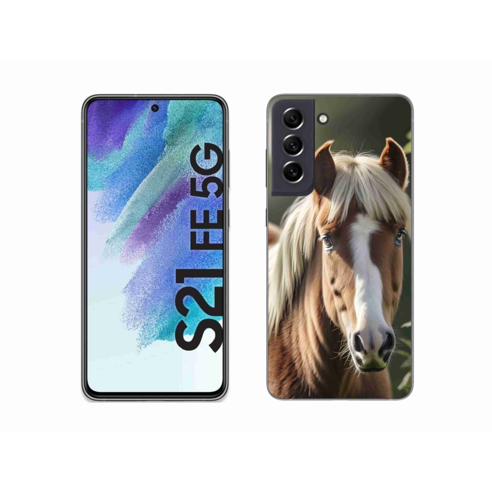 Gélový kryt mmCase na Samsung Galaxy S21 FE 5G - kôň so svetlou hrivou