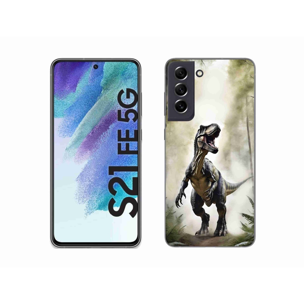 Gélový kryt mmCase na Samsung Galaxy S21 FE 5G - naštvaný T-Rex