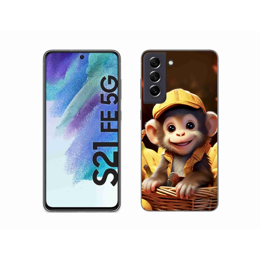Gélový kryt mmCase na Samsung Galaxy S21 FE 5G - opice v košíku