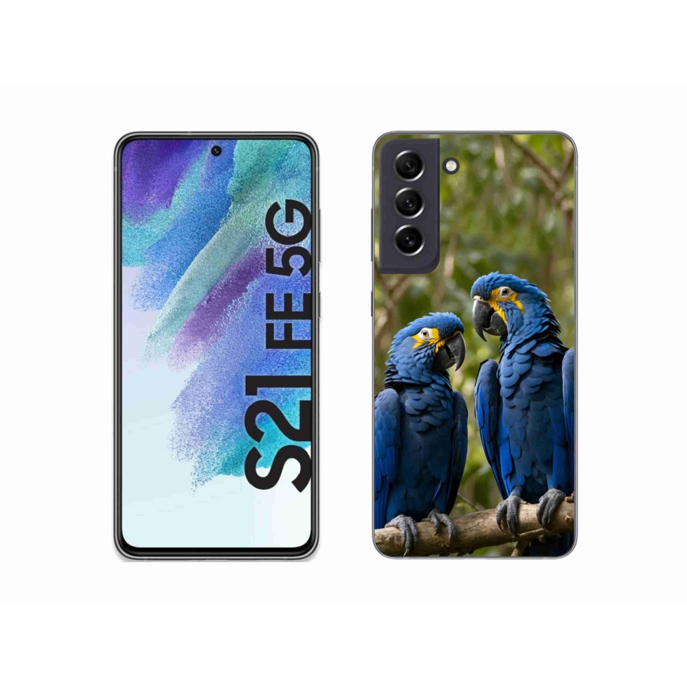 Gélový kryt mmCase na Samsung Galaxy S21 FE 5G - papagájové duo
