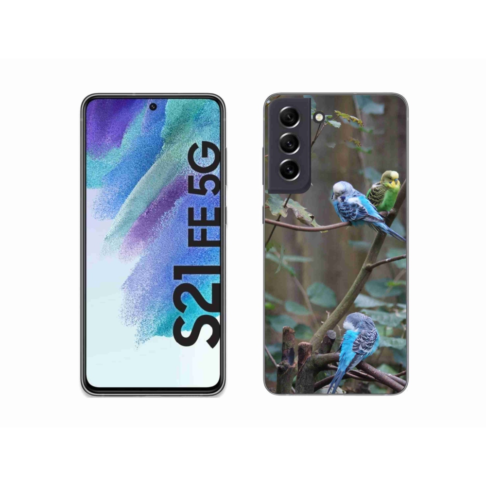 Gélový kryt mmCase na Samsung Galaxy S21 FE 5G - papagáje na vetve