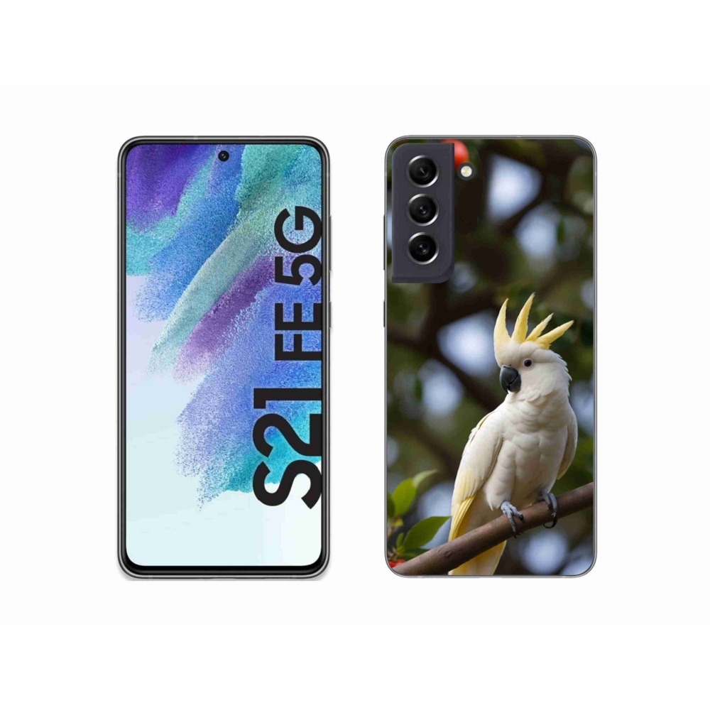 Gélový kryt mmCase na Samsung Galaxy S21 FE 5G - papagáj kakadu 3