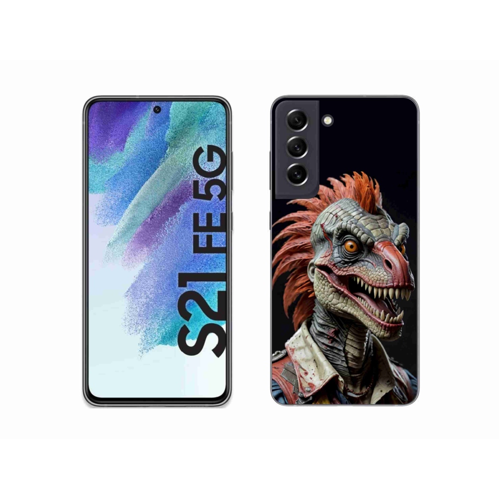 Gélový kryt mmCase na Samsung Galaxy S21 FE 5G - punk dinosaurus