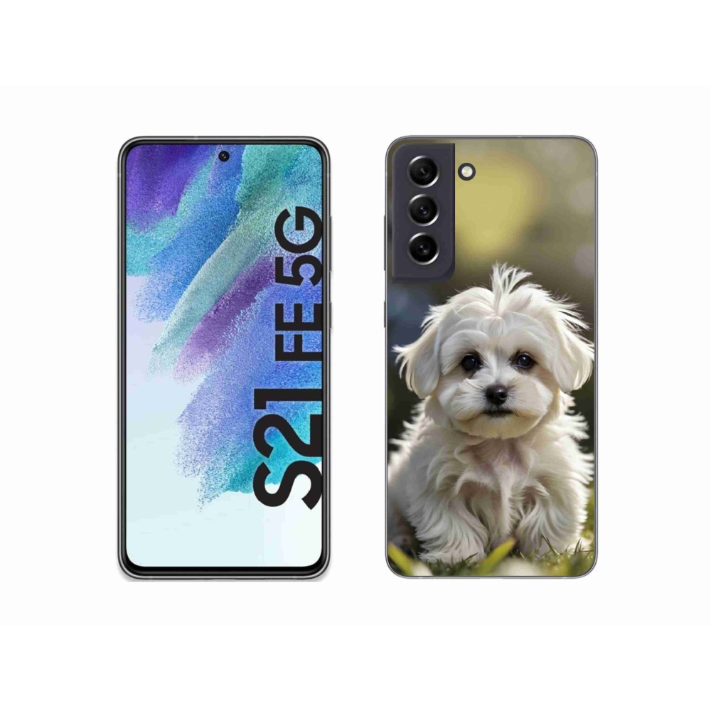 Gélový kryt mmCase na Samsung Galaxy S21 FE 5G - roztomilý maltézsky psík