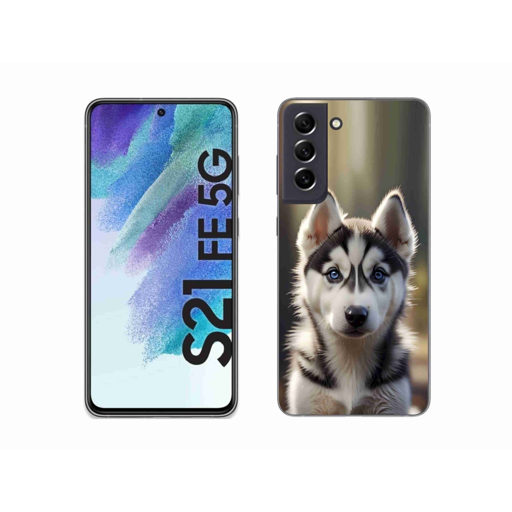 Gélový kryt mmCase na Samsung Galaxy S21 FE 5G - roztomilý sibírsky husky