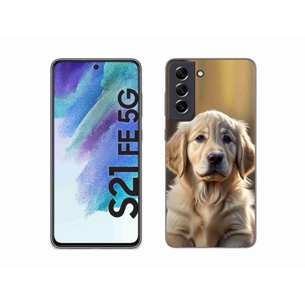 Gélový kryt mmCase na Samsung Galaxy S21 FE 5G - roztomilý zlatý retriever