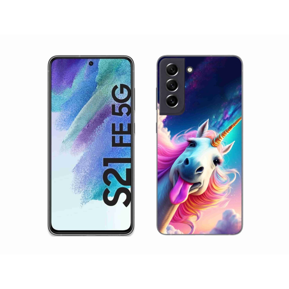 Gélový kryt mmCase na Samsung Galaxy S21 FE 5G - šialený jednorožec