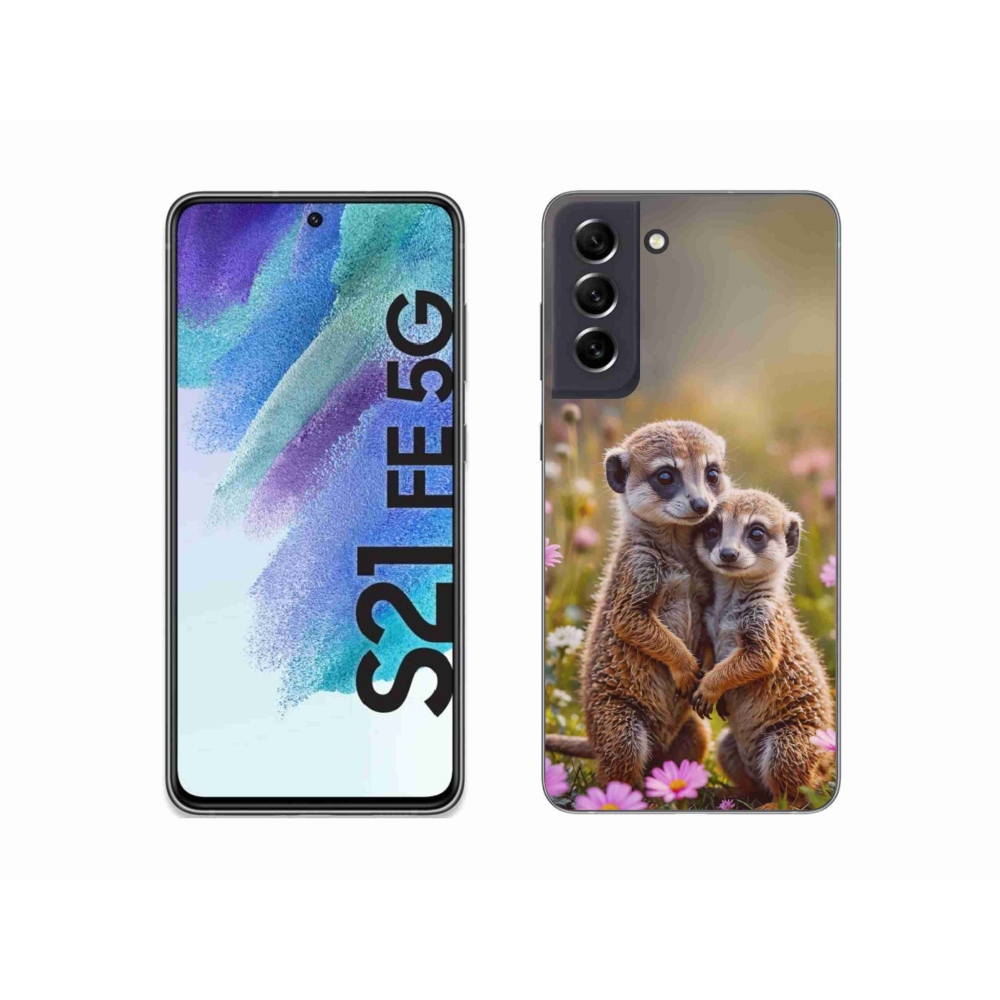 Gélový kryt mmCase na Samsung Galaxy S21 FE 5G - surikatí duo