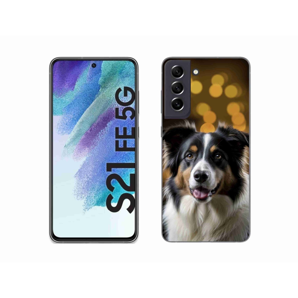 Gélový kryt mmCase na Samsung Galaxy S21 FE 5G - usmievavý austrálsky ovčiak