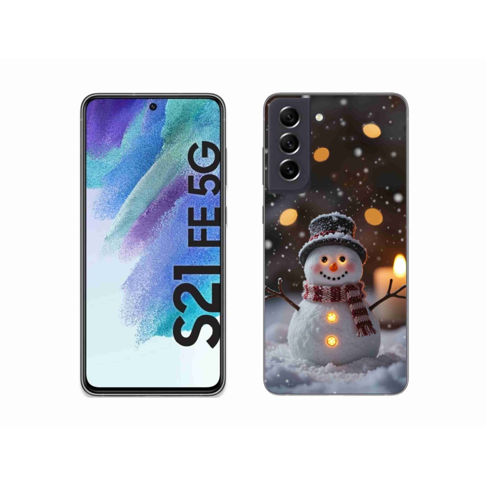Gélový kryt mmCase na Samsung Galaxy S21 FE 5G - veselý snehuliak