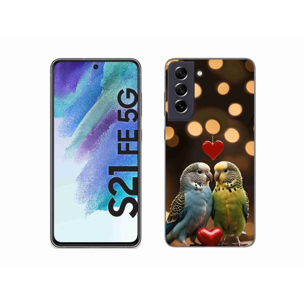 Gélový kryt mmCase na Samsung Galaxy S21 FE 5G - zamilovaní papagáje