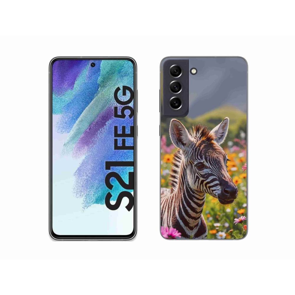 Gélový kryt mmCase na Samsung Galaxy S21 FE 5G - zebra na lúke