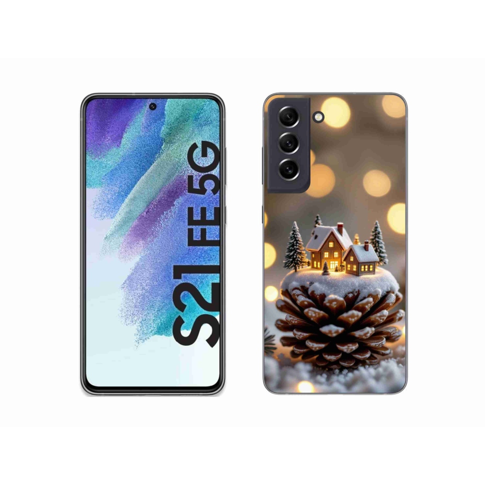 Gélový kryt mmCase na Samsung Galaxy S21 FE 5G - zimná dedinka
