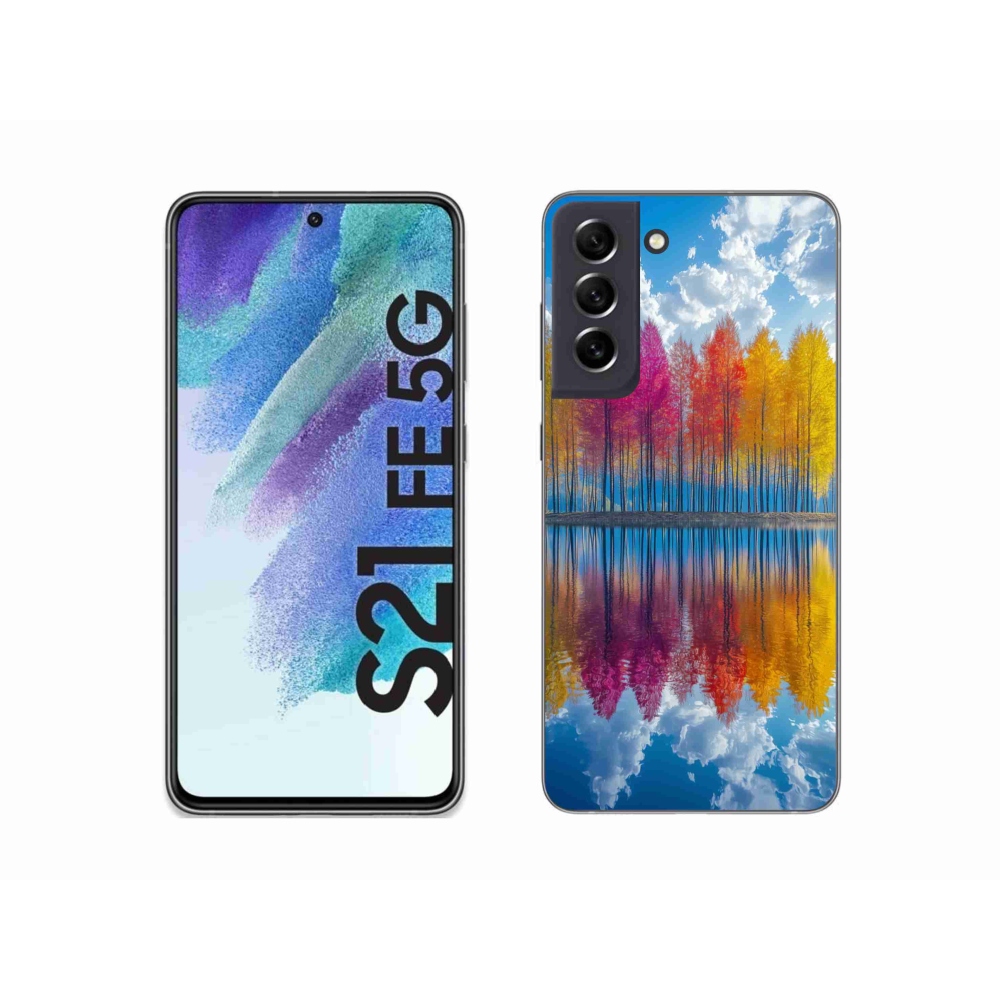 Gélový kryt mmCase na Samsung Galaxy S21 FE - farebné stromy