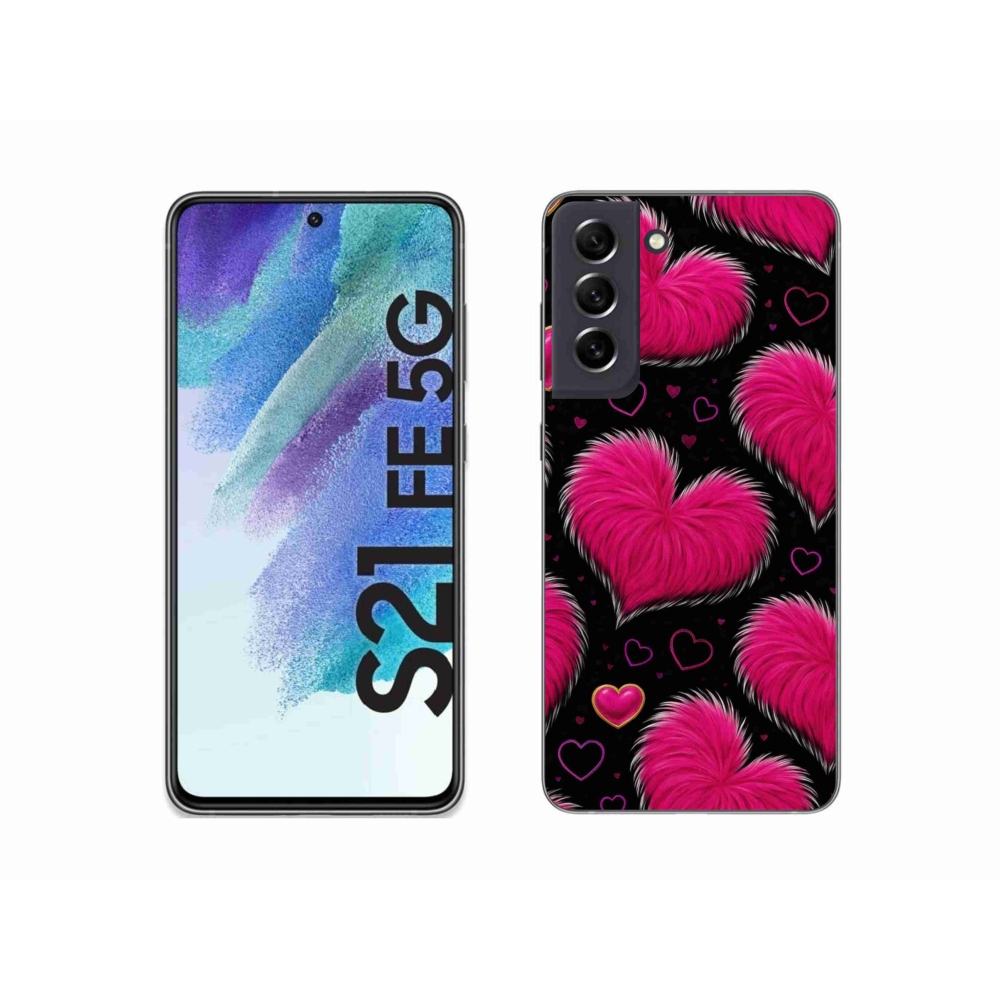 Gélový kryt mmCase na Samsung Galaxy S21 FE - hebké srdce