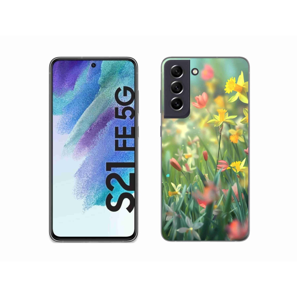 Gélový kryt mmCase na Samsung Galaxy S21 FE - jarné kvety