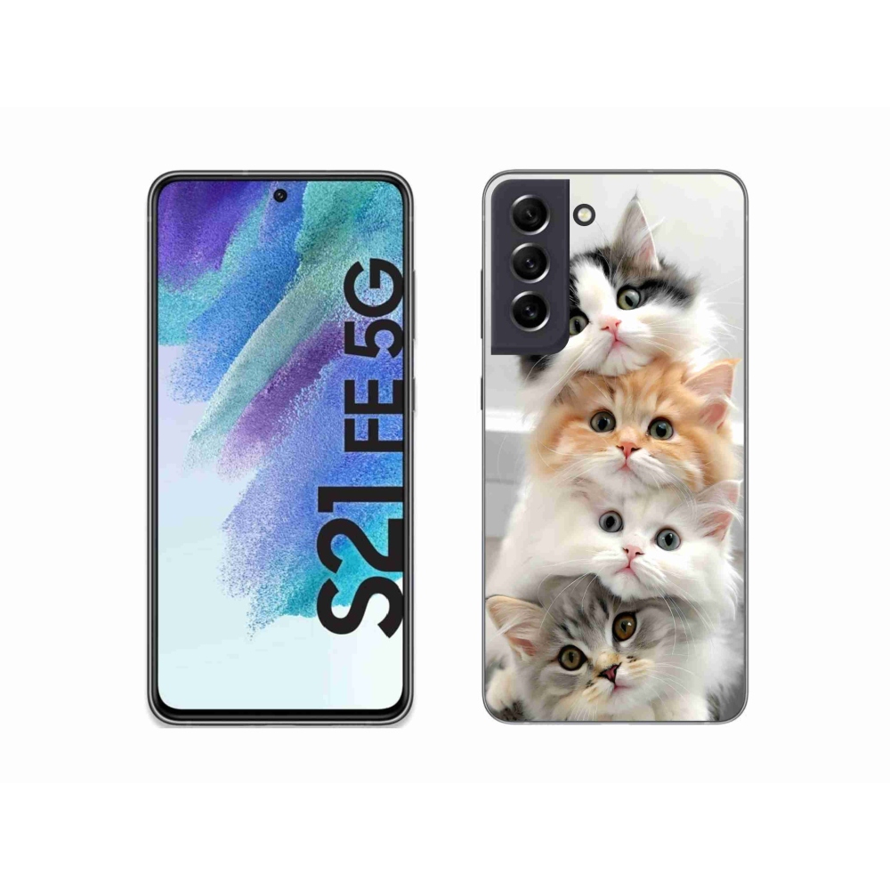 Gélový kryt mmCase na Samsung Galaxy S21 FE - mačacia partia