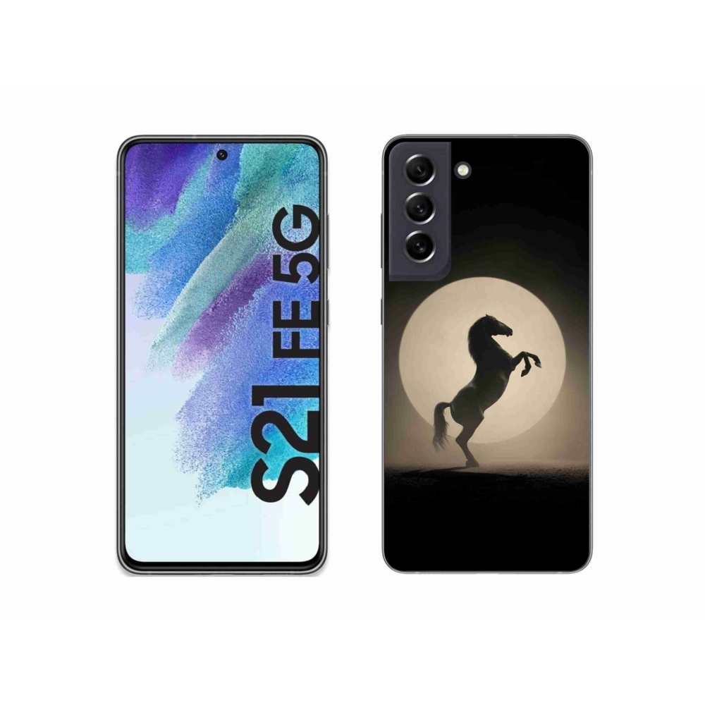 Gélový kryt mmCase na Samsung Galaxy S21 FE - kôň v siluete