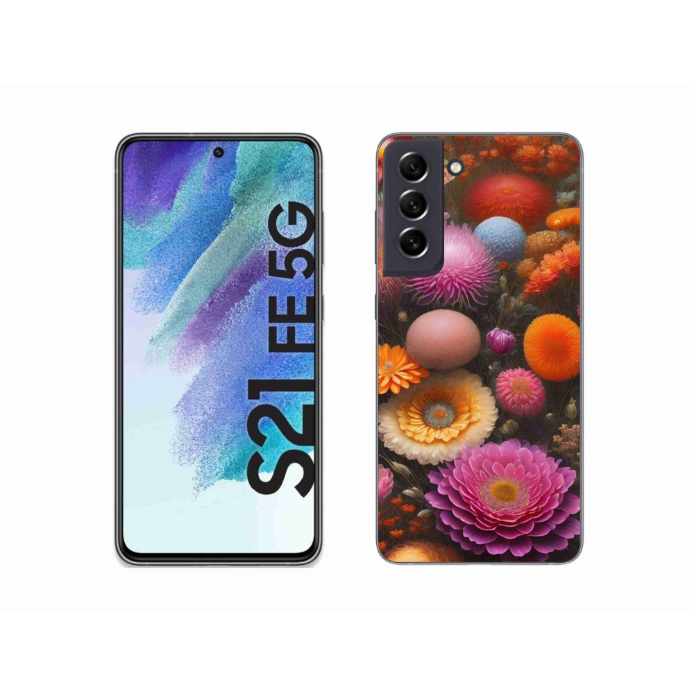 Gélový kryt mmCase na Samsung Galaxy S21 FE - kvetinová kompozícia