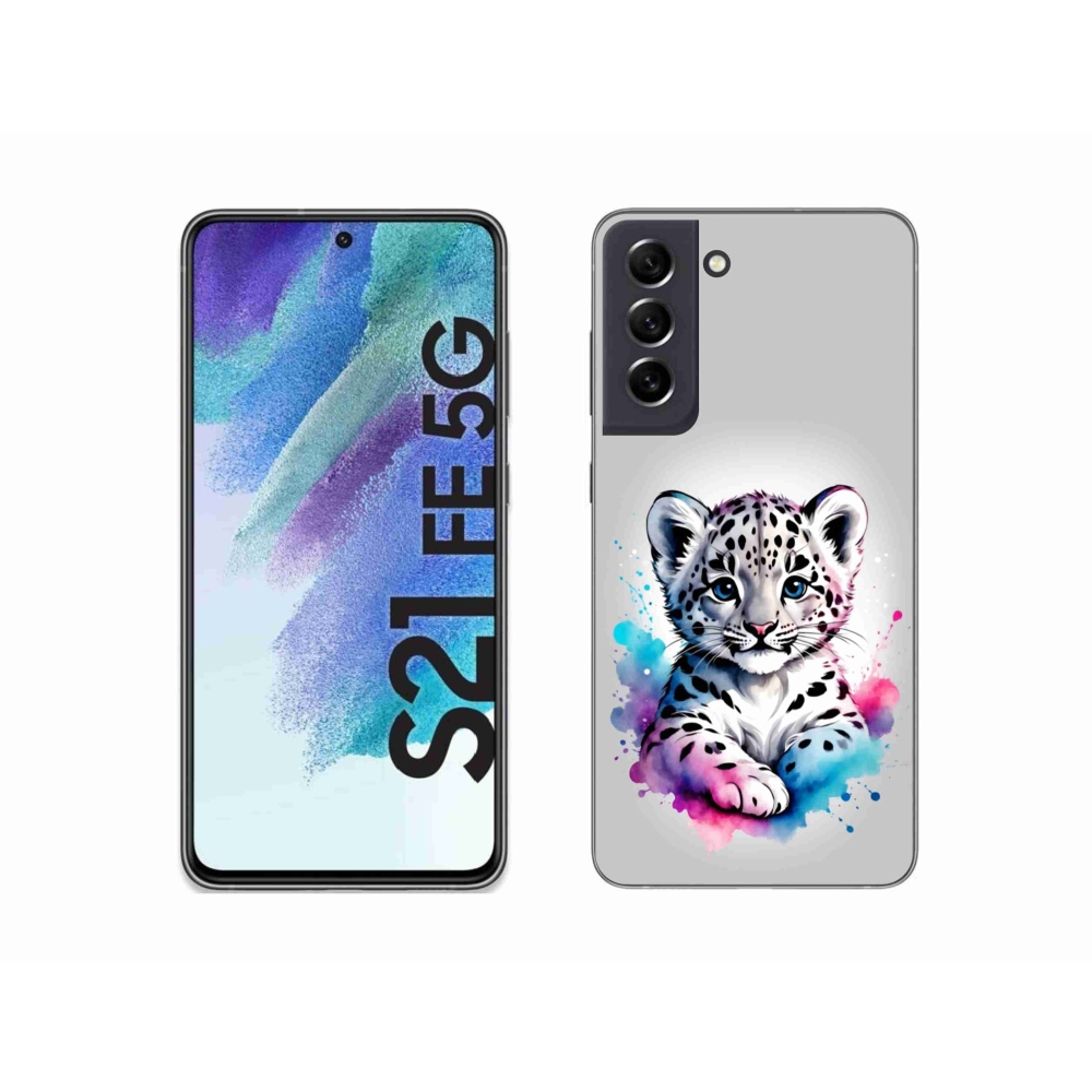 Gélový kryt mmCase na Samsung Galaxy S21 FE - leopardej mláďa
