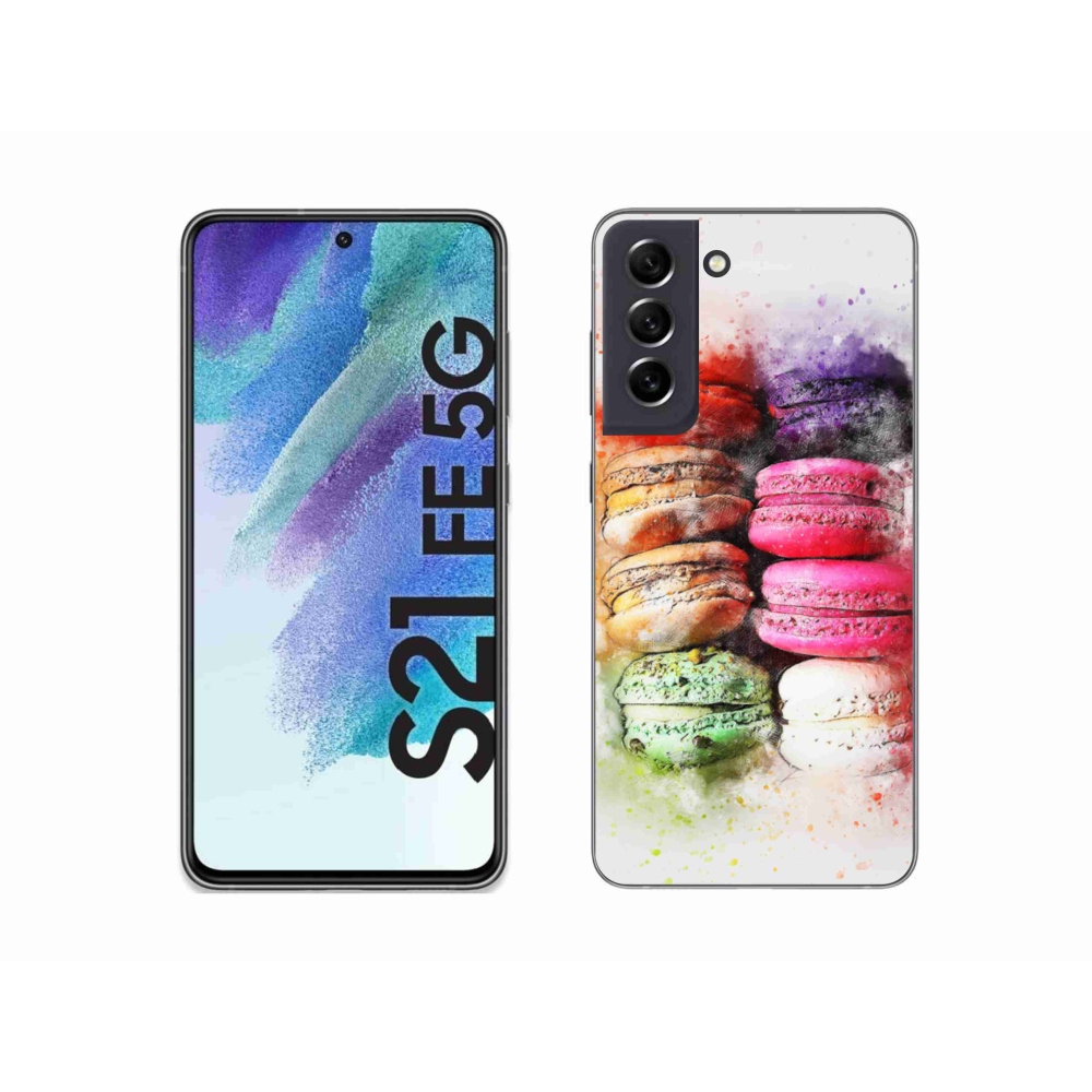 Gélový kryt mmCase na Samsung Galaxy S21 FE - makrónky