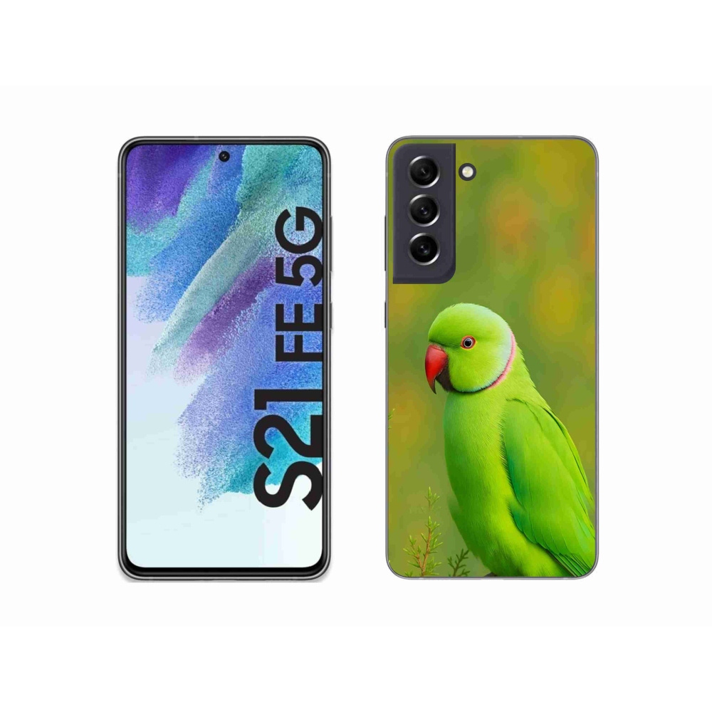 Gélový kryt mmCase na Samsung Galaxy S21 FE - papagáj alexander 2