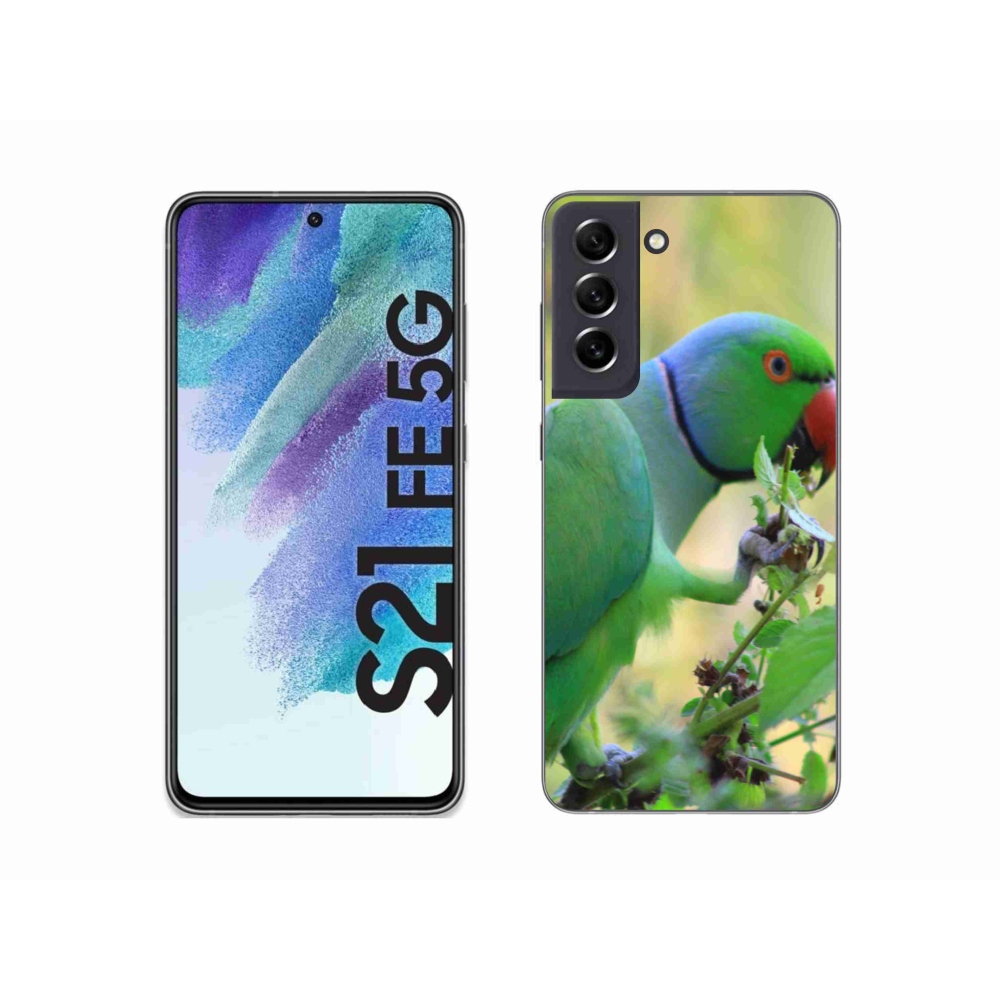 Gélový kryt mmCase na Samsung Galaxy S21 FE - papagáj alexandr
