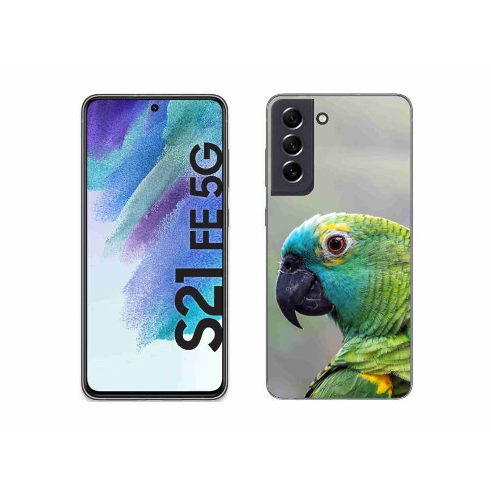Gélový kryt mmCase na Samsung Galaxy S21 FE - papagáj amazoňan