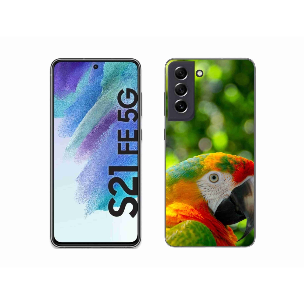 Gélový kryt mmCase na Samsung Galaxy S21 FE - papagáj ara 3